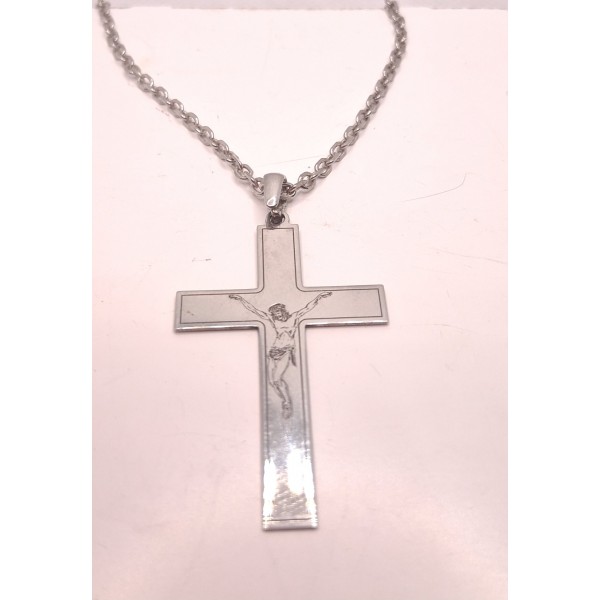cadena y cruz de plata