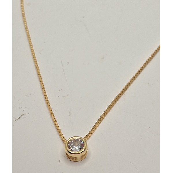 cadena y colgante con zc plata chapada