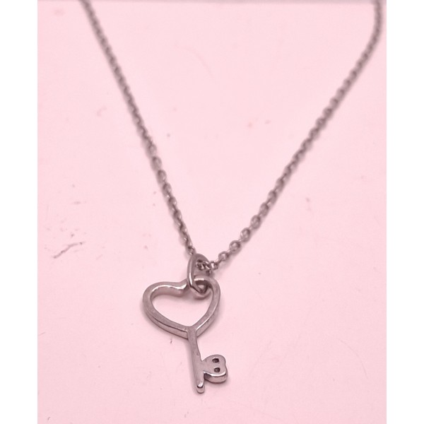 collar de llave plata