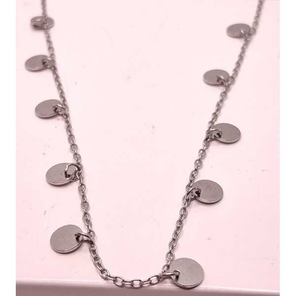 collar de placas plata