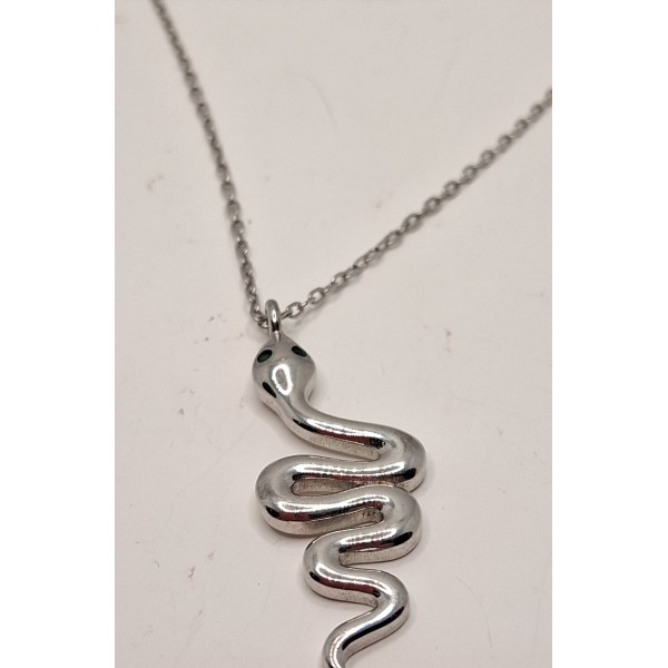 collar de serpiente plata