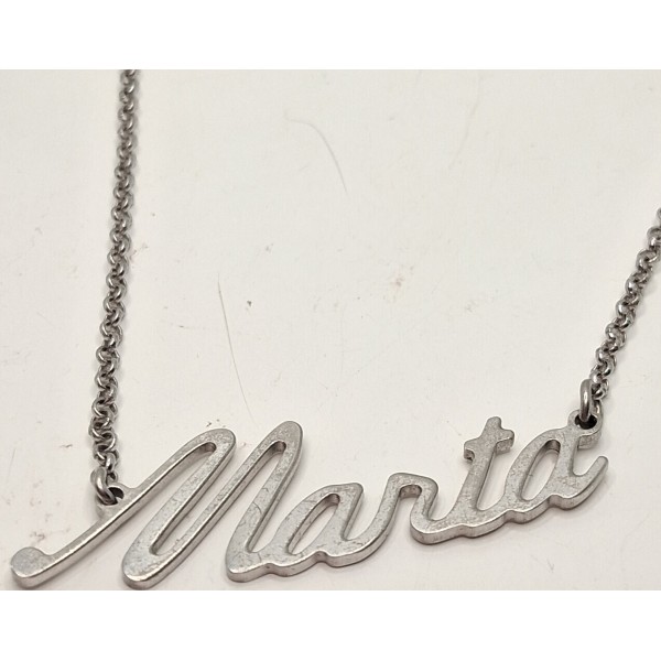 collar de nombre plata