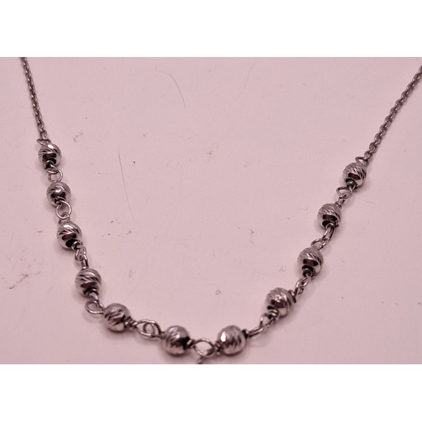 collar de bolas plata