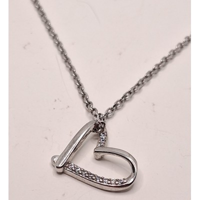 collar corazon de plata