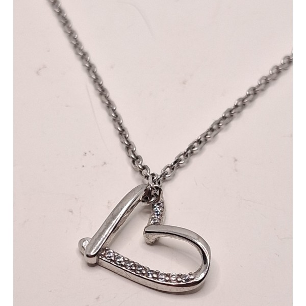 collar corazon de plata
