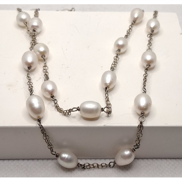 collar de perlas plata