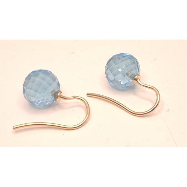 pendientes en oro amarillo de 18 ktes con topacio