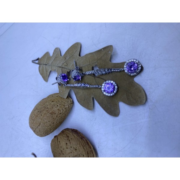 Pendientes plata amatista