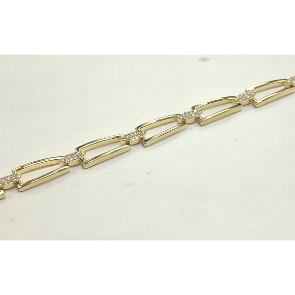 pulsera de plata con eslabon chapada