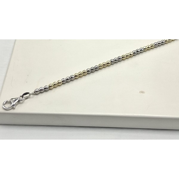 pulsera bicolor de plata