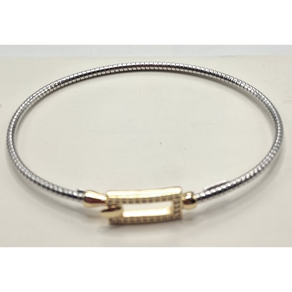 pulsera bicolor de plata