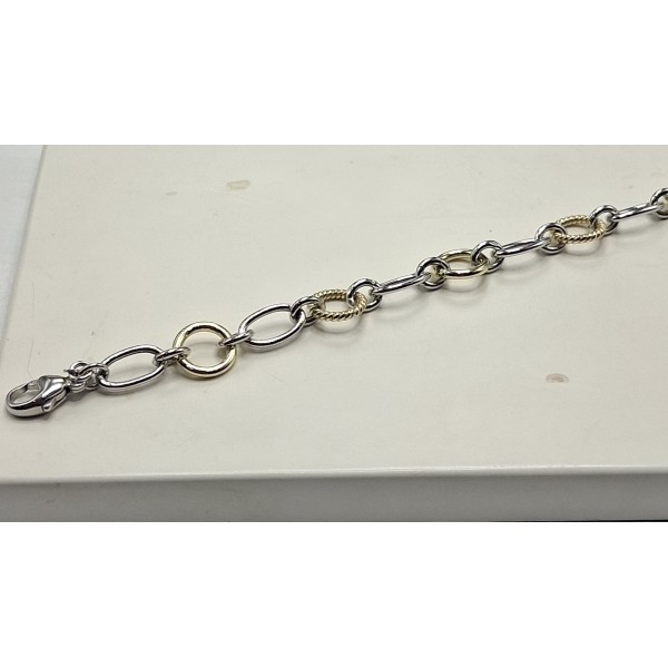 pulsera bicolor plata
