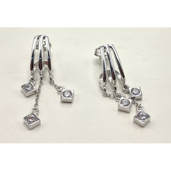 pendientes largos plata