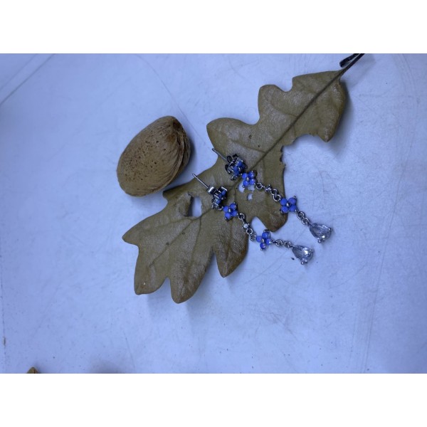 Pendientes plata flores