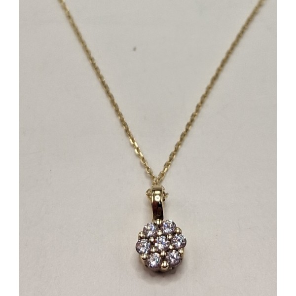 cadena y colgante de oro de 18 ktes