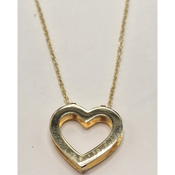 cadena y colgante de corazon oro 18 ktes