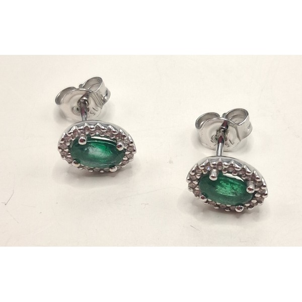 pendientes oro 18 ktes con esmeralda