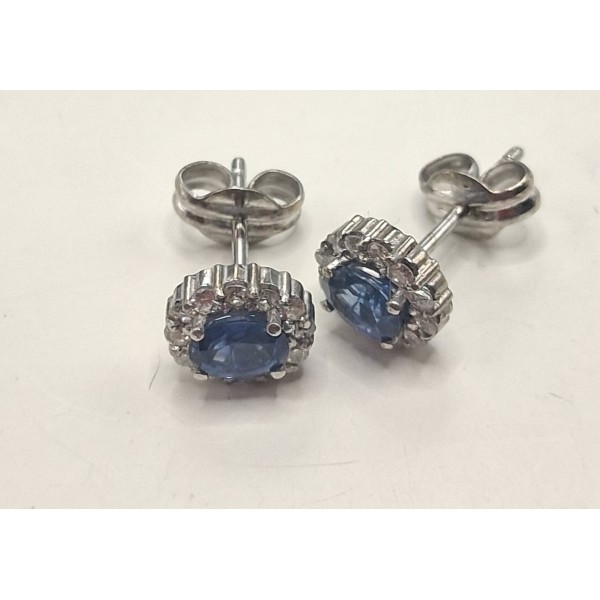 pendientes oro 18 ktes con zafiro