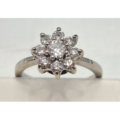 Anillo oro blanco de 18 ktes con brillantes