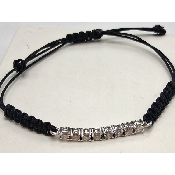 pulsera macrame con brillantes