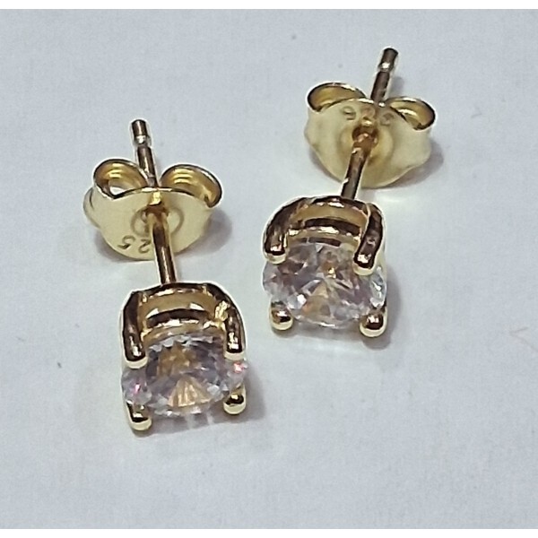 pendientes plata chapados con zc