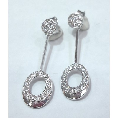 pendientes oro blanco de 18 ktes