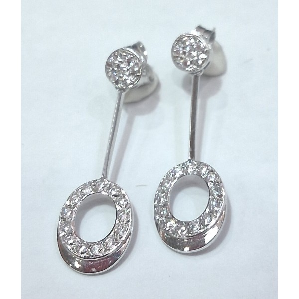 pendientes oro blanco de 18 ktes