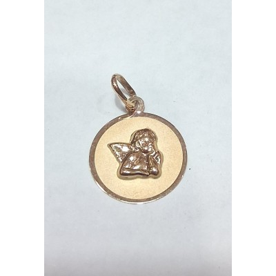 medalla angel oro de 18 ktes