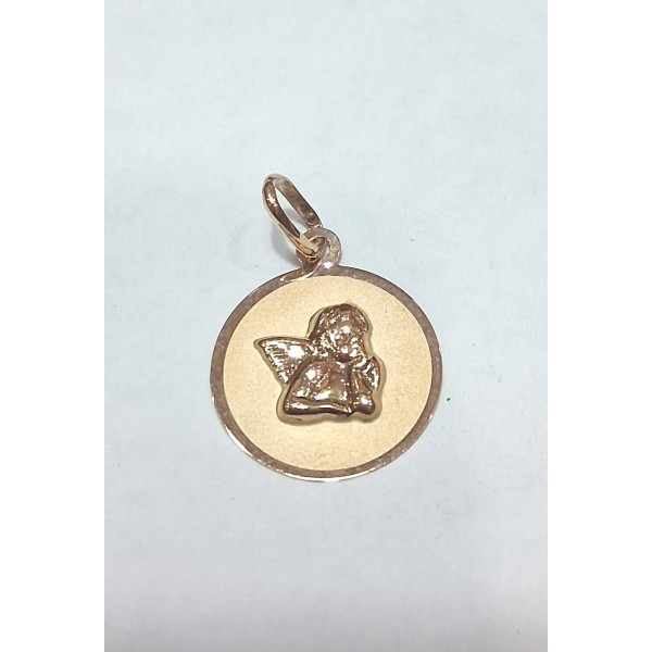 medalla angel oro de 18 ktes