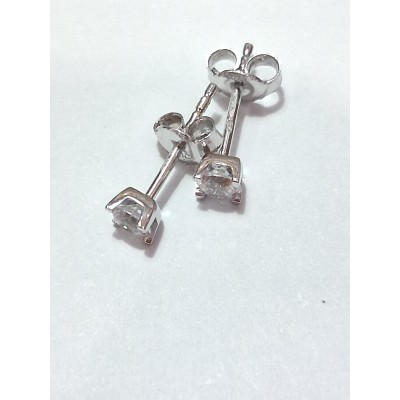 pendientes oro blanco con zc de 18 ktes