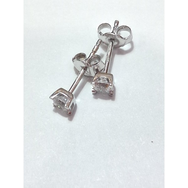 pendientes oro blanco con zc de 18 ktes