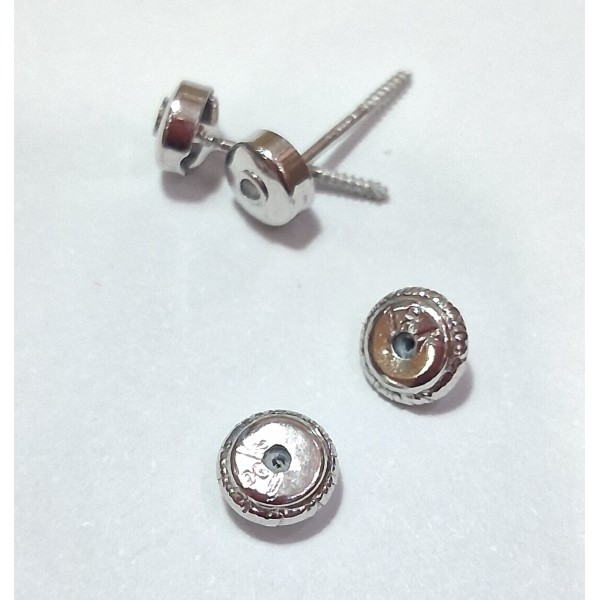pendientes oro blanco con zc de 18 ktes