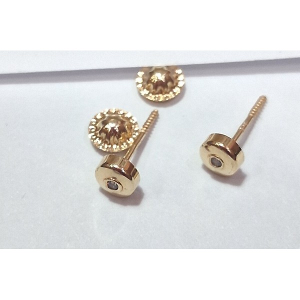 pendientes oro amarillo con zc de 18 ktes