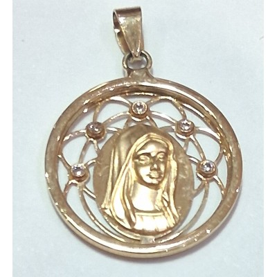 medalla virgen de oro de 18 ktes