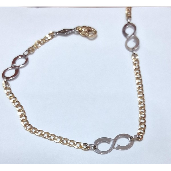pulsera oro bicolor de oro de 18 ktes