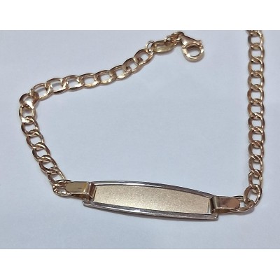 pulsera placa  de oro amarillo de m18 ktes