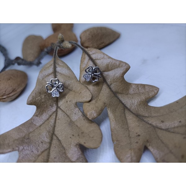 Pendientes de plata flor con zc