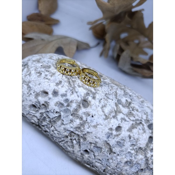 Pendientes chapado en amarillo con zc