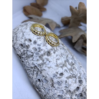 Pendientes chapado en amarillo con zc