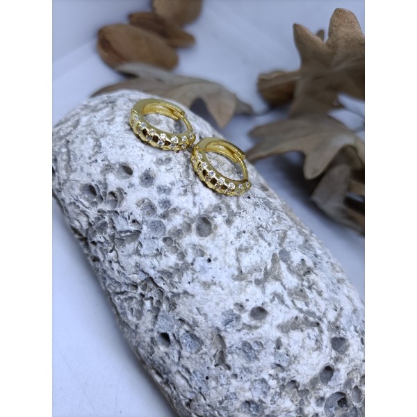 Pendientes chapado en amarillo con zc