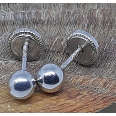 Pendientes oro blanco bebe