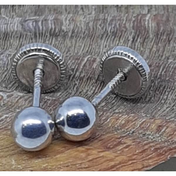 Pendientes oro blanco bebe