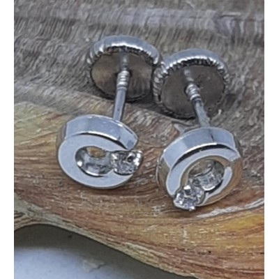 Pendientes oro blanco bebe