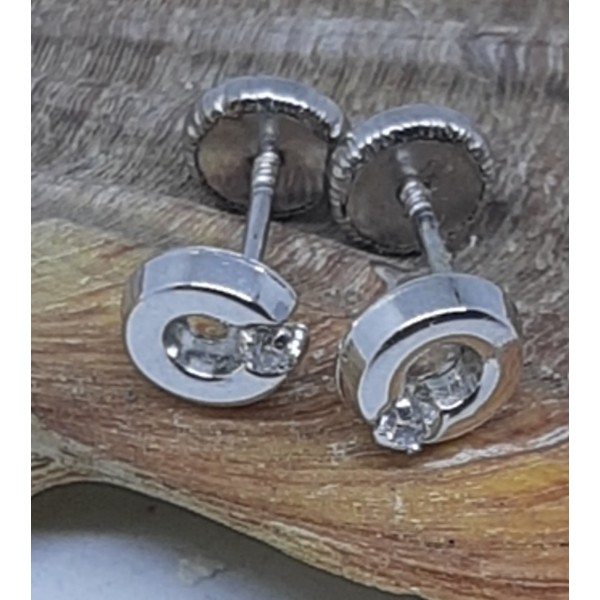 Pendientes oro blanco bebe