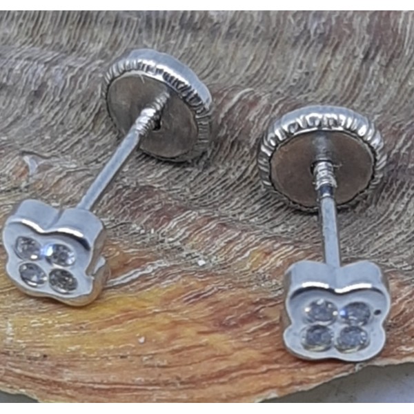 Pendientes oro blanco bebe