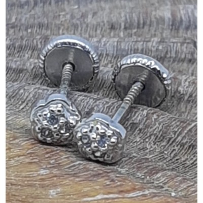 Pendientes oro blanco bebe