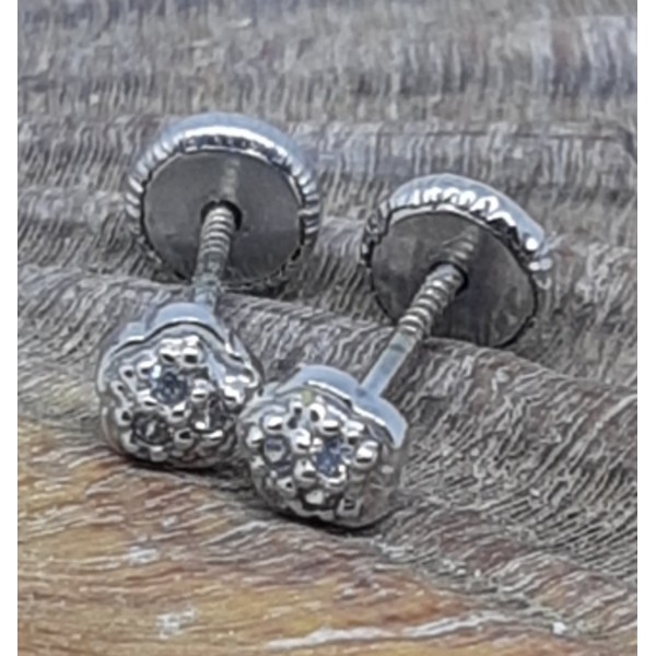 Pendientes oro blanco bebe