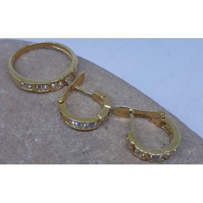 Juego comunion oro amarillo ptes y sortija