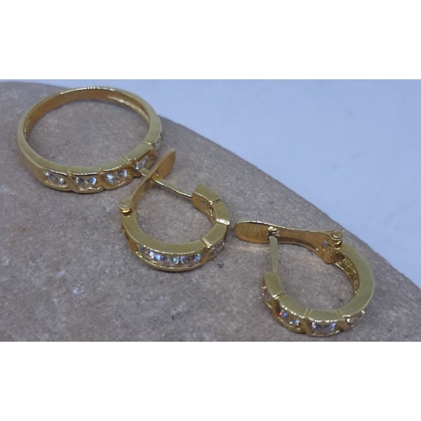 Juego comunion oro amarillo ptes y sortija