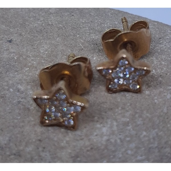 Par pendientes estrellas con brillantes